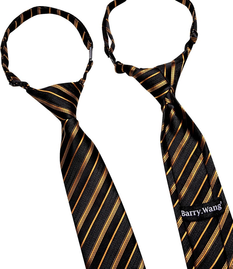 Barry.Wang Store Boys Ties School Pre-Tied Kids Necktie Handkerchief Clip Set Uniforms Child Ties for 8-14 Years Wedding Party - Image 2